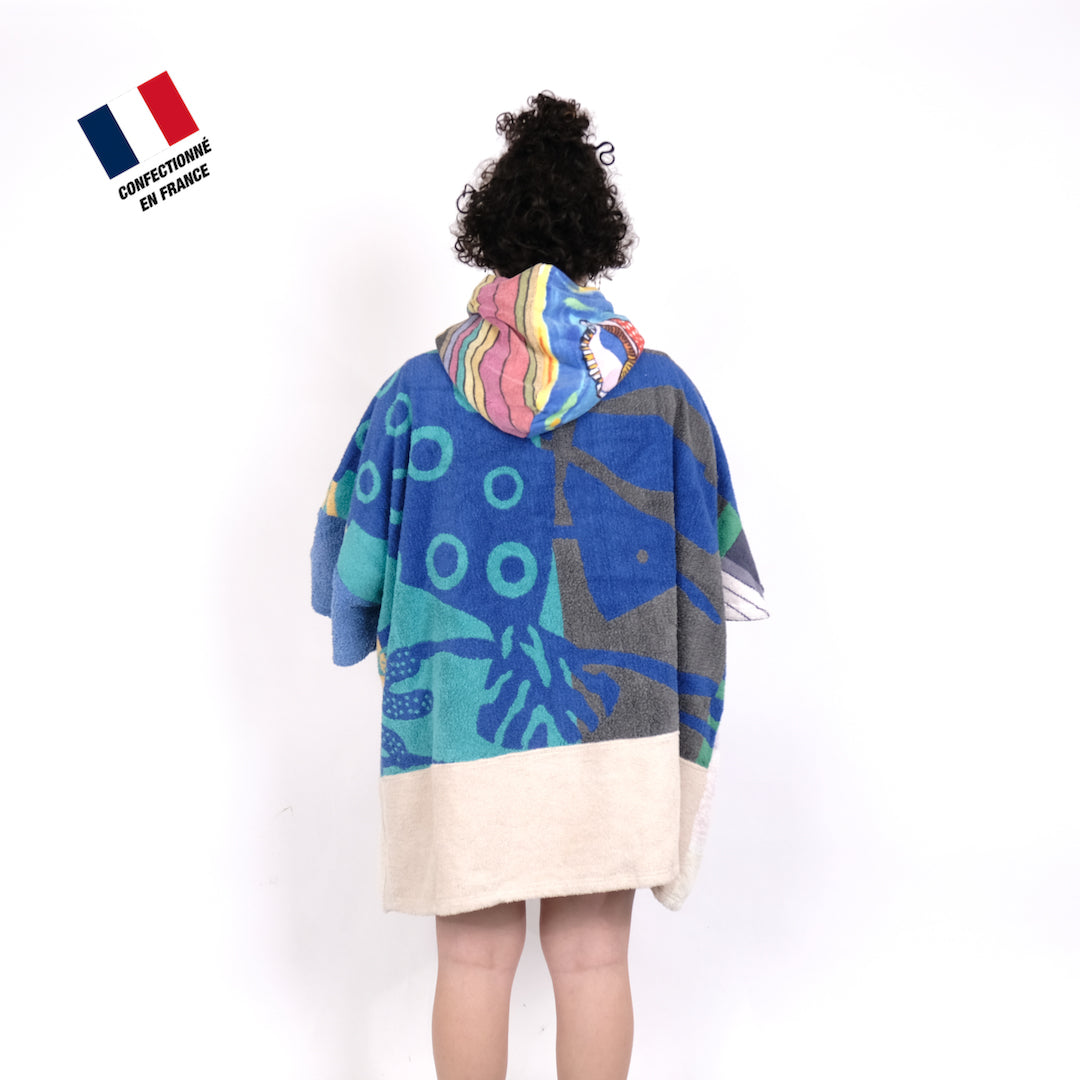 Poncho Anfibi Junior 100% Upcyclé « Aztec & Abysses » modèle unique