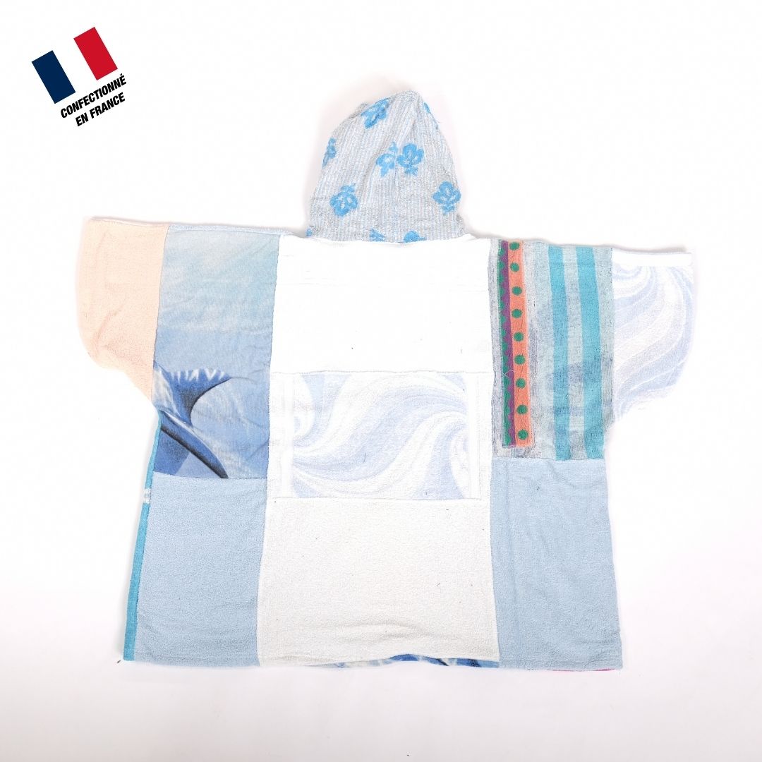 Poncho Anfibi Junior 100% Upcyclé « Flowers » - Modèle unique