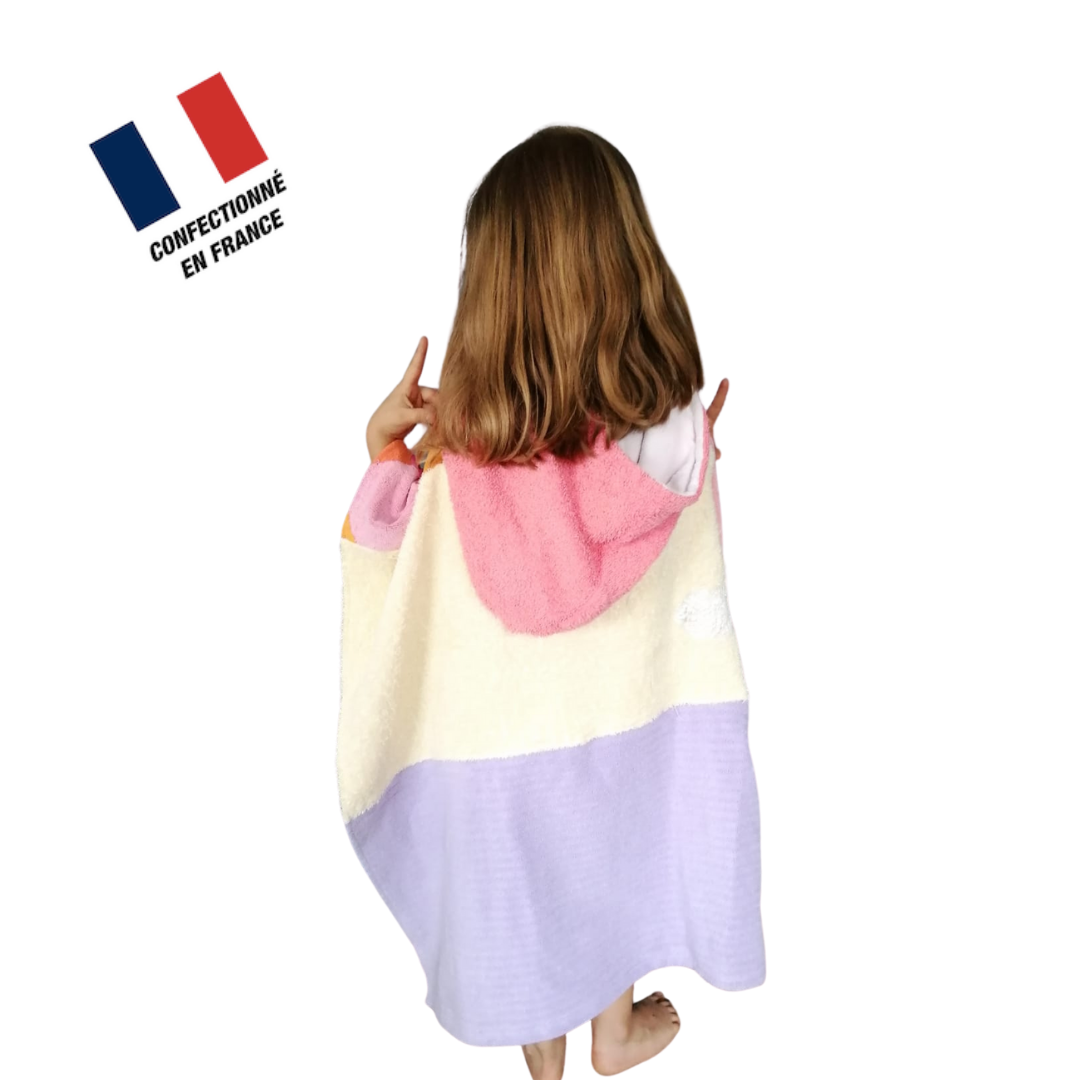 Poncho Anfibi Enfant 100% Upcyclé « Hiboux » - Modèle unique