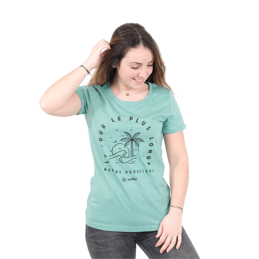 Tee-shirt femme Anfibi "Le jour le plus longe" - Vert Menthe