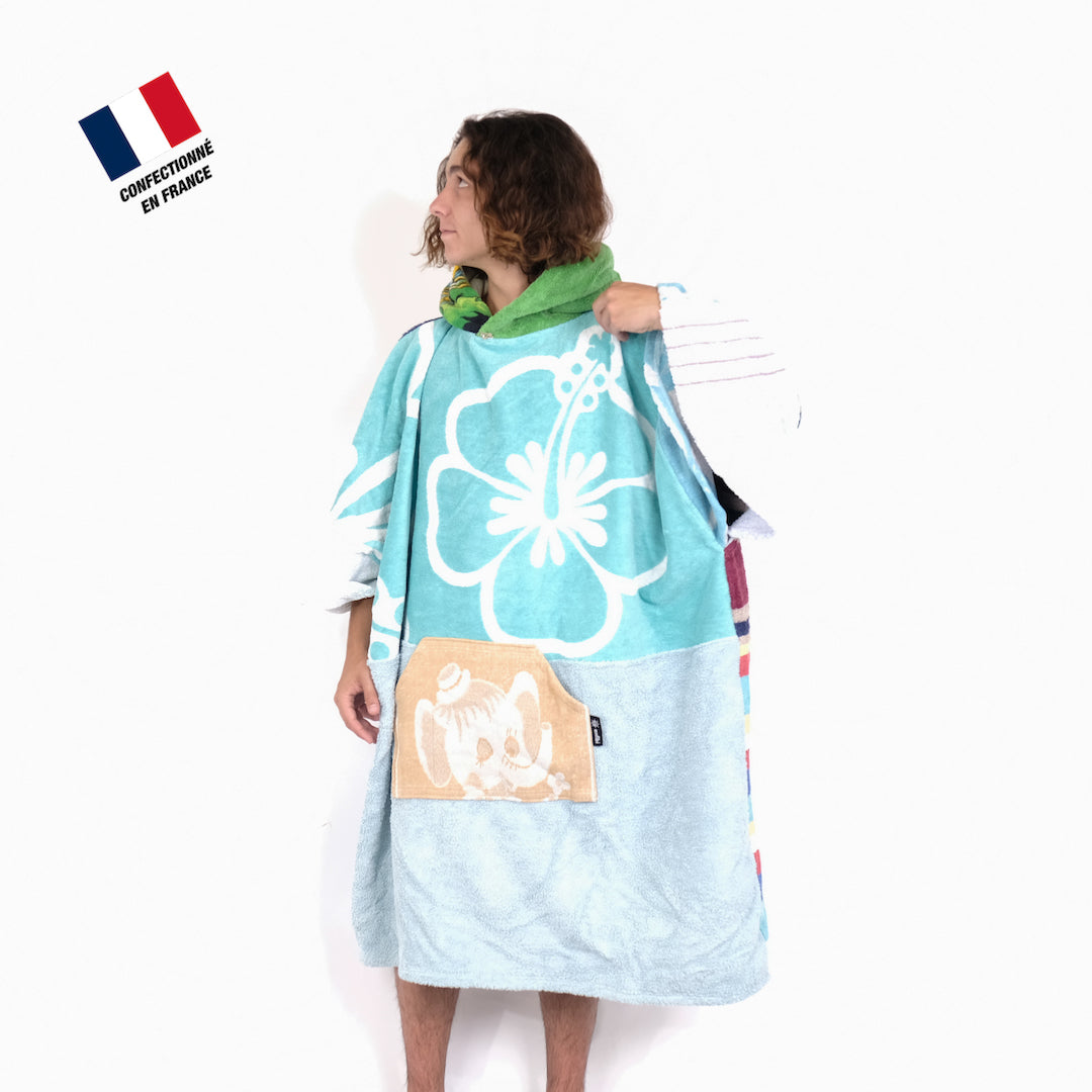 Poncho Anfibi unisexe 100% Upcyclé « Elephant » modèle unique