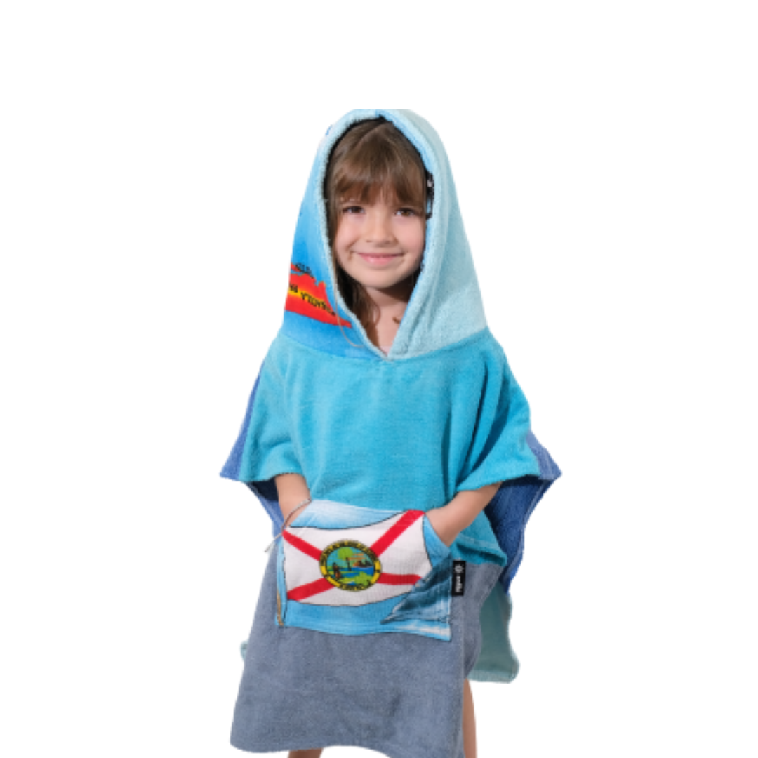 Poncho Anfibi Enfant 100% Upcyclé « Sailor » - Modèle unique