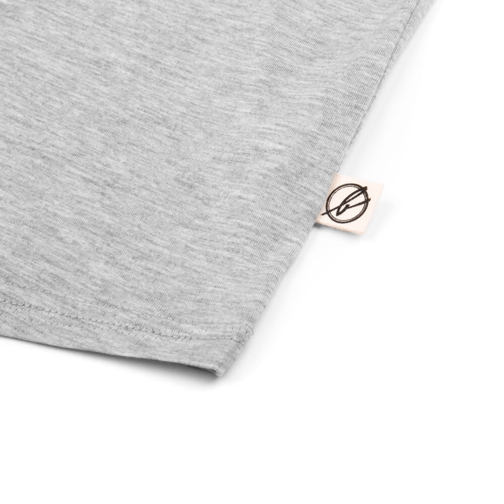 T-shirt gris manches longues en fibres de cellulose (Lyocell, TENCEL™)